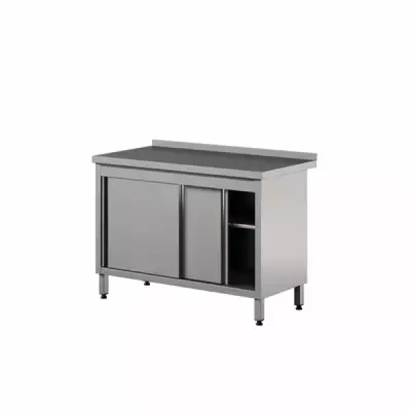 Stół przyścienny do pracy szafką i drzwiami suwanymi 1600x700x850 mm | WM-167 PL 2SD