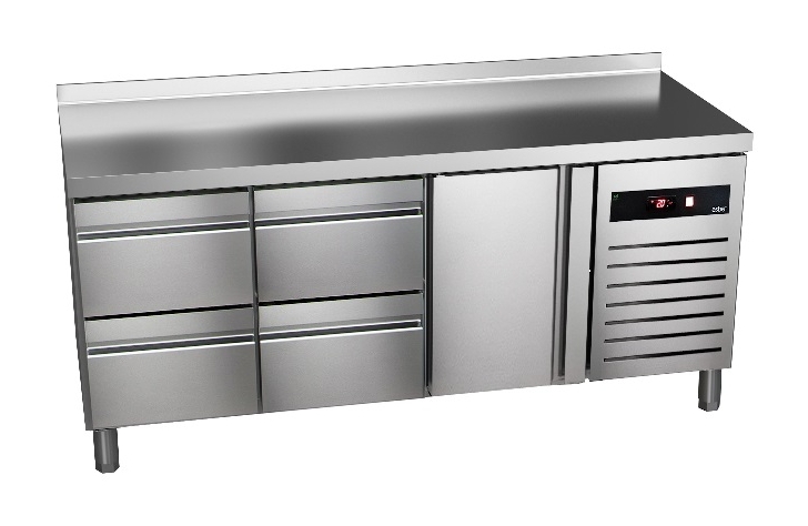 Stół chłodniczy 1-drzwiowy z 4 szufladami, 1792x700x850 mm | ASBER GTP-7-180-14 D