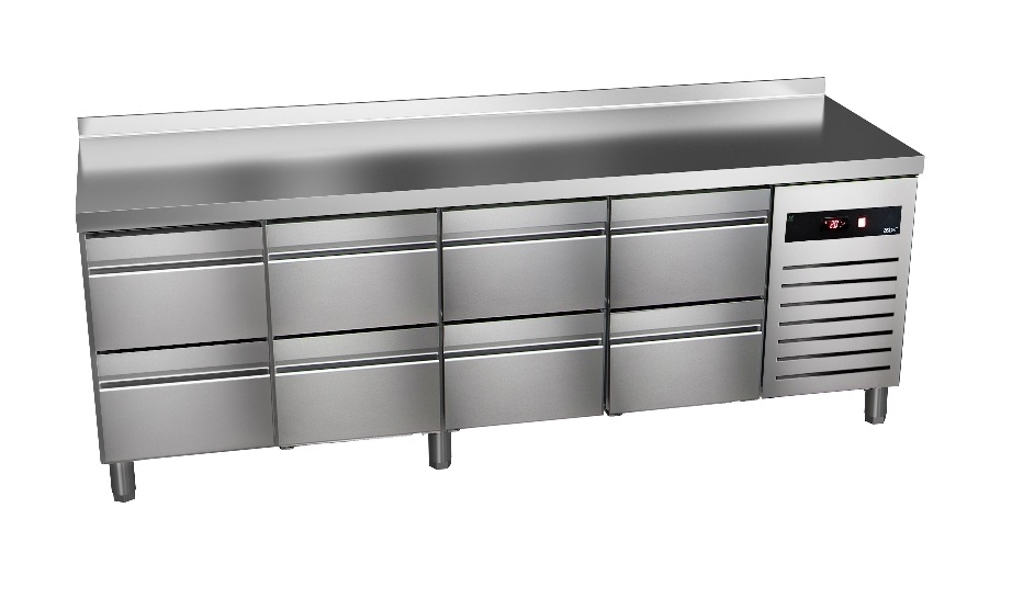 Stół chłodniczy z 8 szufladami, 2242x700x850 mm | ASBER GTP-7-225-08-D